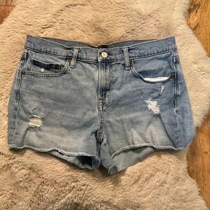 Gap Shorts 3" Inseam Size 29 Denim Raw Hem Light‎ Distressed Womens Light Wash